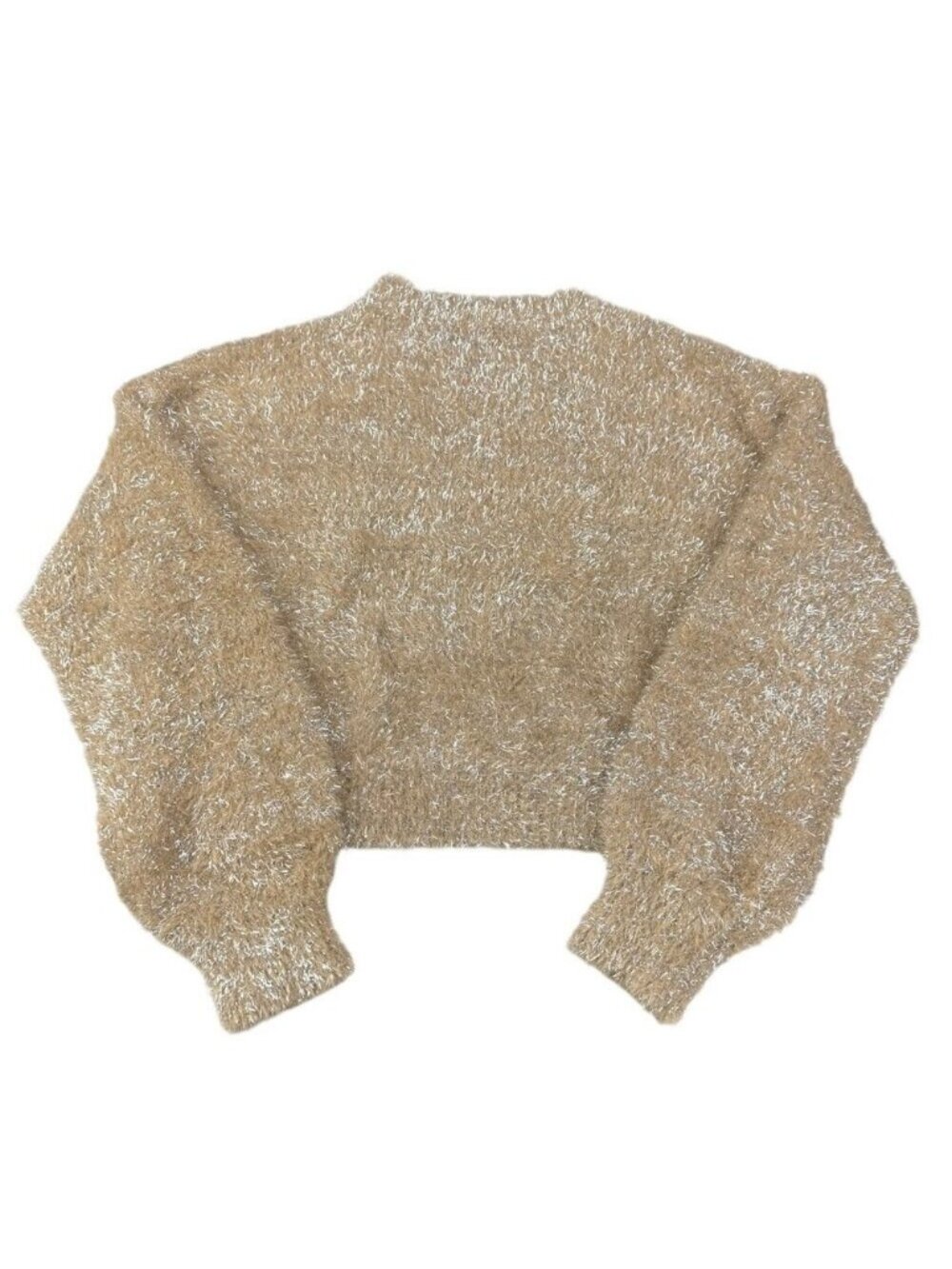 Anthropologie Maeve Cropped Tinsel Eyelash Sweater - Picture 6 of 6
